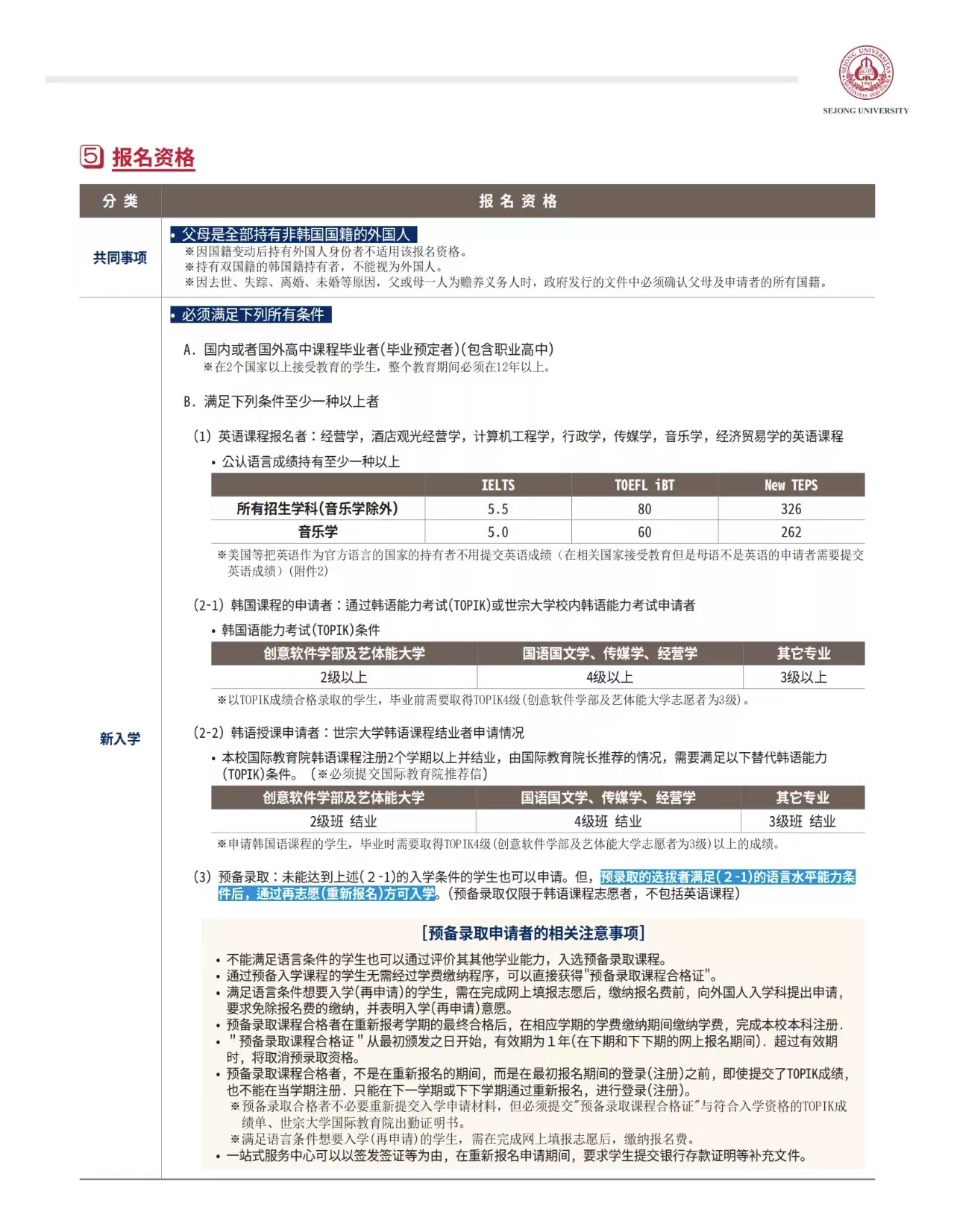 韩国留学世宗大学的本科申请条件是什么呢？(图2)