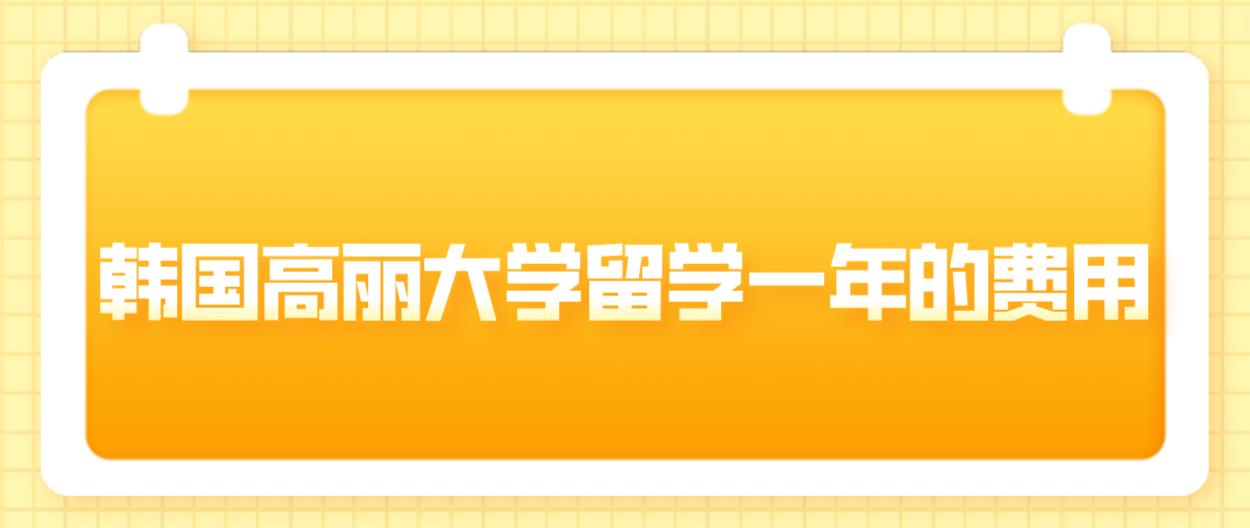 ​韩国高丽大学留学一年的费用要多少？