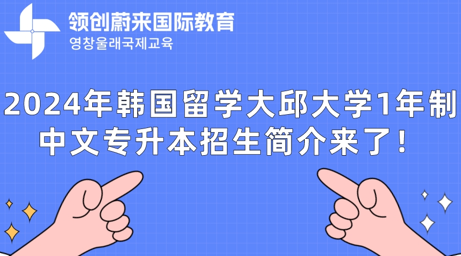 2024年韩国留学大邱大学1年制中文专升本招生简介来了！(图1)