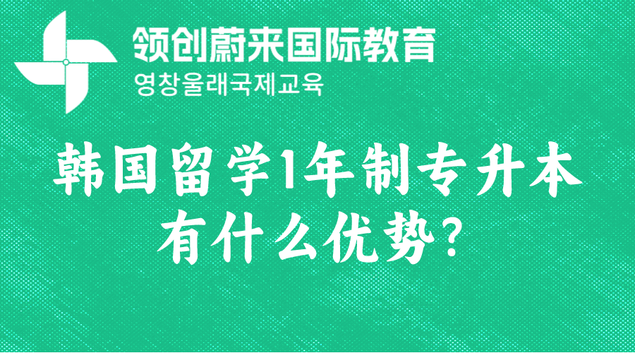 韩国留学1年制专升本有什么优势？